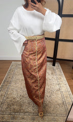 ENSEMBLE JUPE BROCADE ORANGE - AURORA