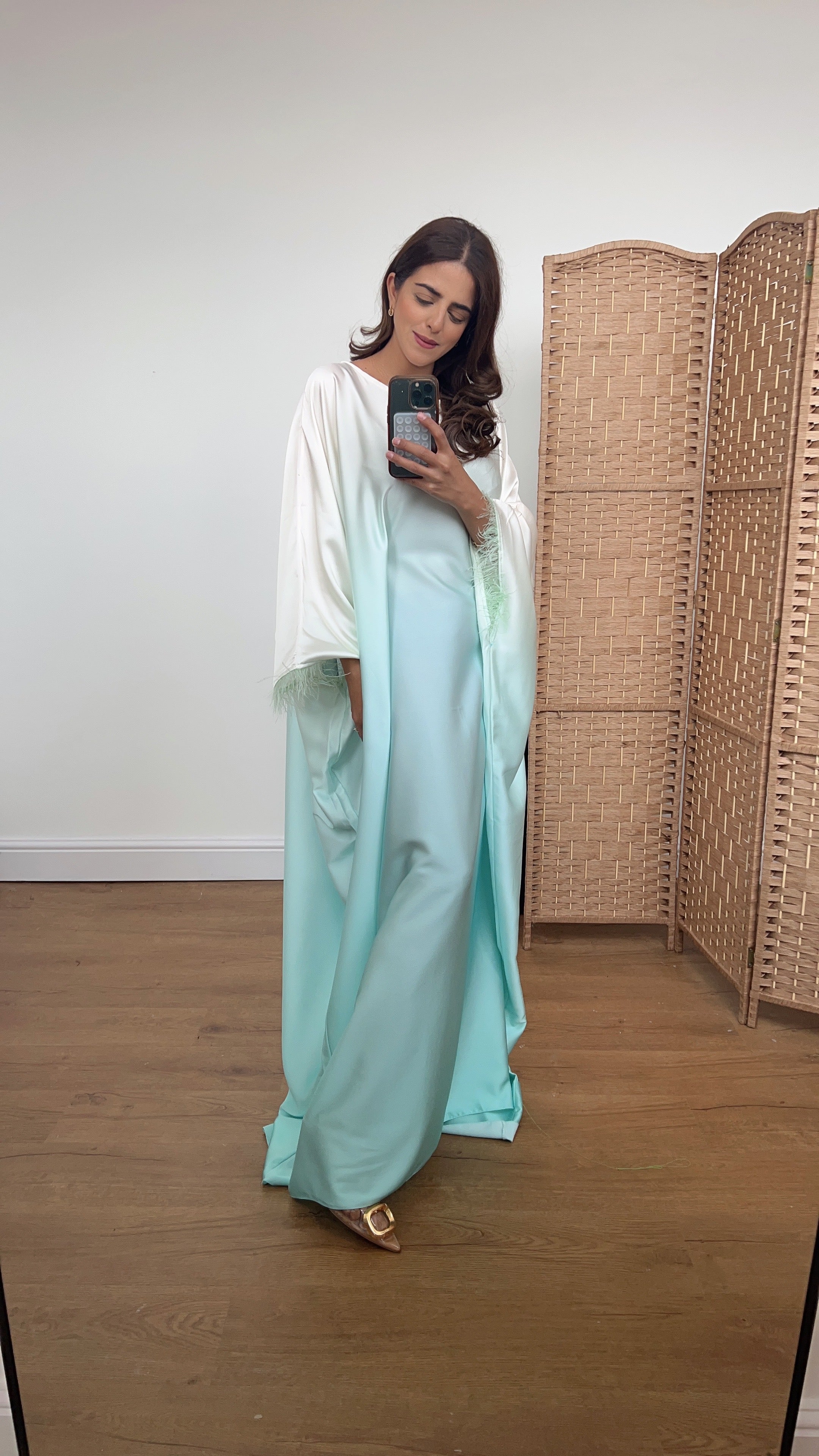 ANALIA CAFTAN EN OMBRÉ AQUA