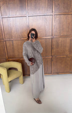 ROBE DENTELLE DEUX PIÈCES TAUPE - NOLA