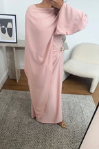 ROBE ROSE AVEC DRAPÉ FOULARD - ZARIA