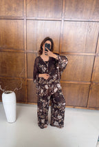 ENSEMBLE FLEURI MOUSSELINE SOIE COCO - NEVA