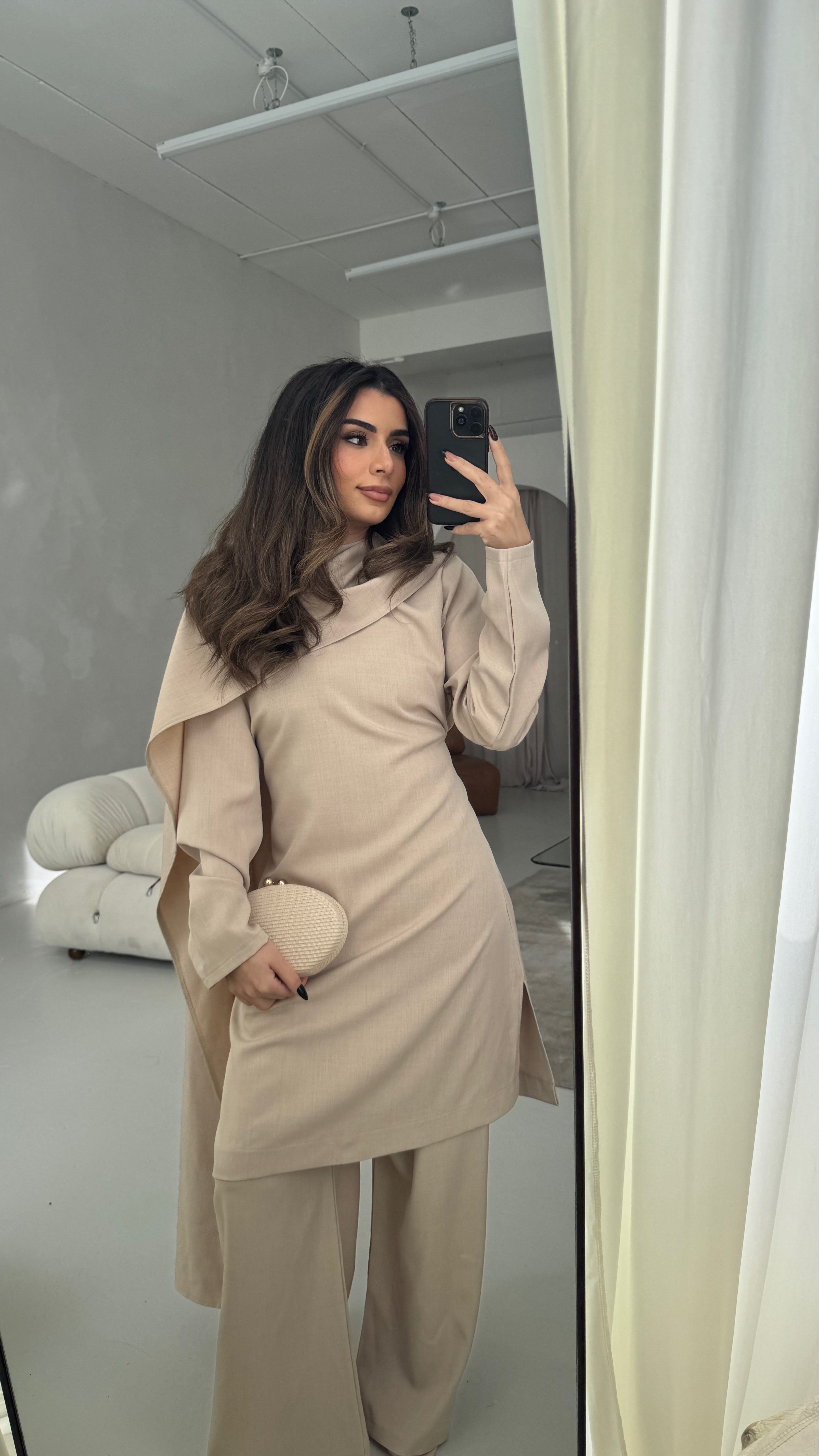 BEIGE DRAPÉ ENSEMBLE - ATHEER