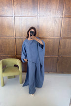 ENSEMBLE ASYMÉTRIQUE BLEU - HAYAT
