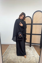 ROBE CAPE DEUX PIÈCES PLISSÉ NOIR - LULWA
