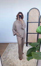 ENSEMBLE TEXTURÉ TAUPE - KAIA