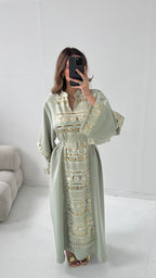 CAFTAN ORNÉ SAUGE/DORÉ - FILAL