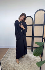ROBE FLUIDE BOUCLE DÉTAIL NOIR - SAIA