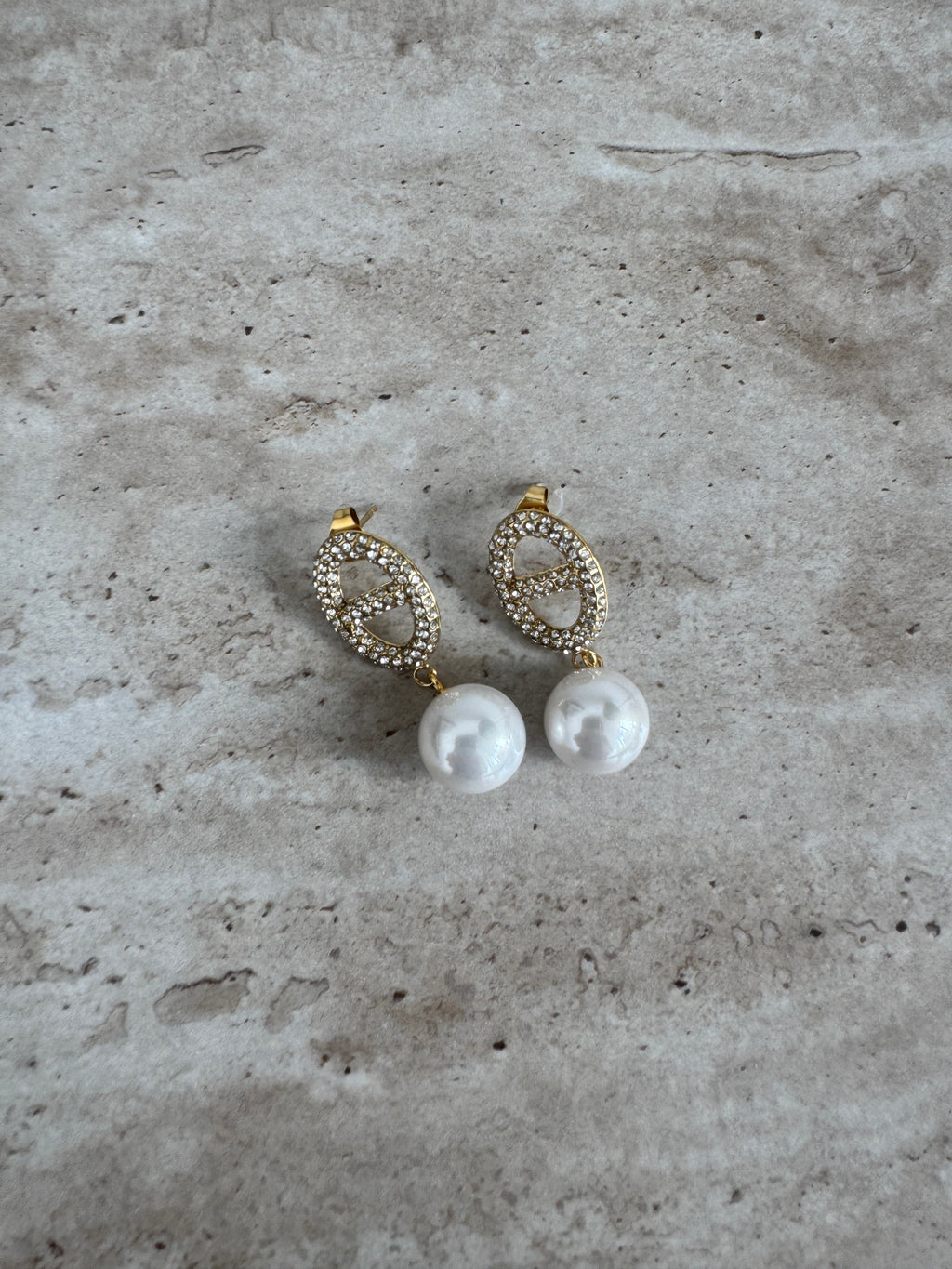 PERLE PENDANTE BOUCLES D'OREILLES