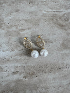 PERLE PENDANTE BOUCLES D'OREILLES