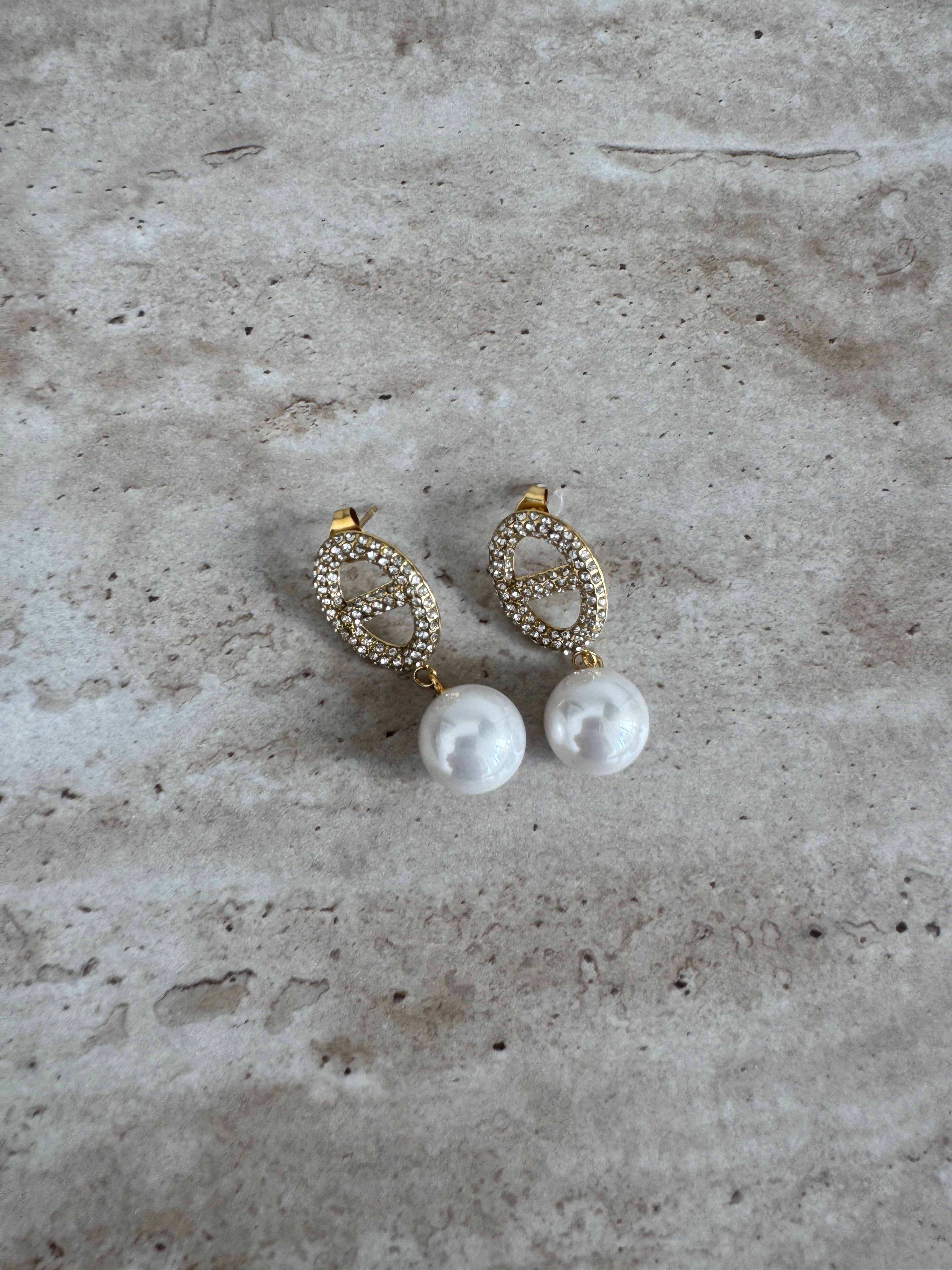 PERLE PENDANTE BOUCLES D'OREILLES