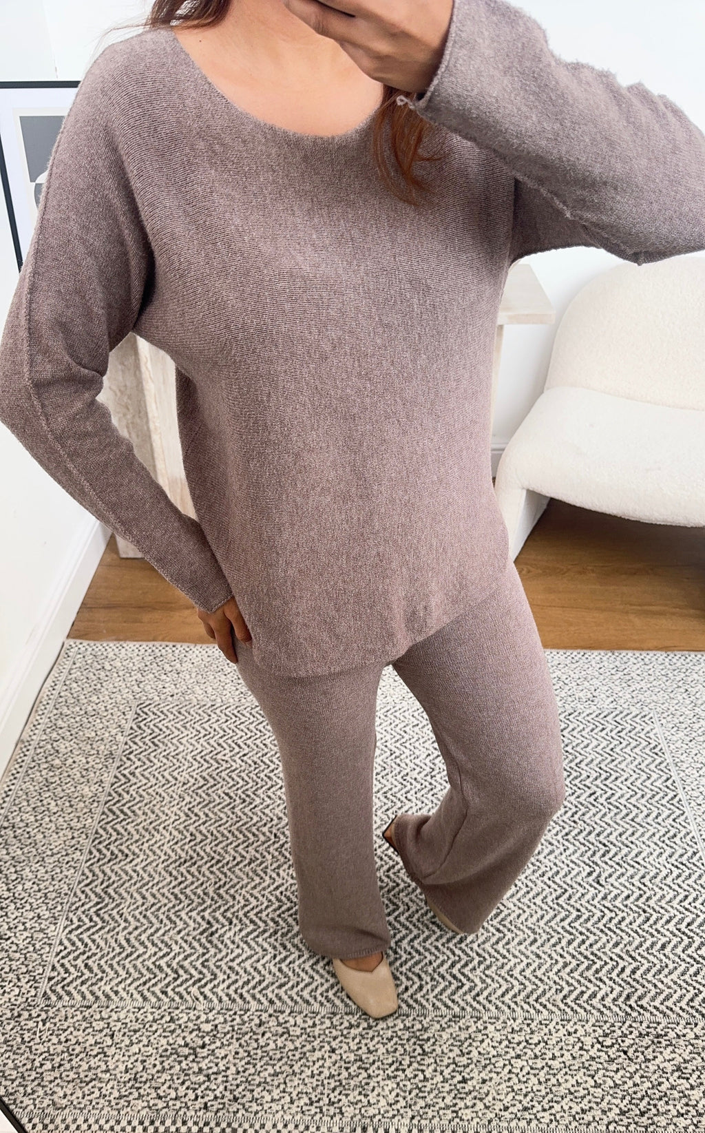 ENSEMBLE BASIQUE MAILLE TAUPE - EMA