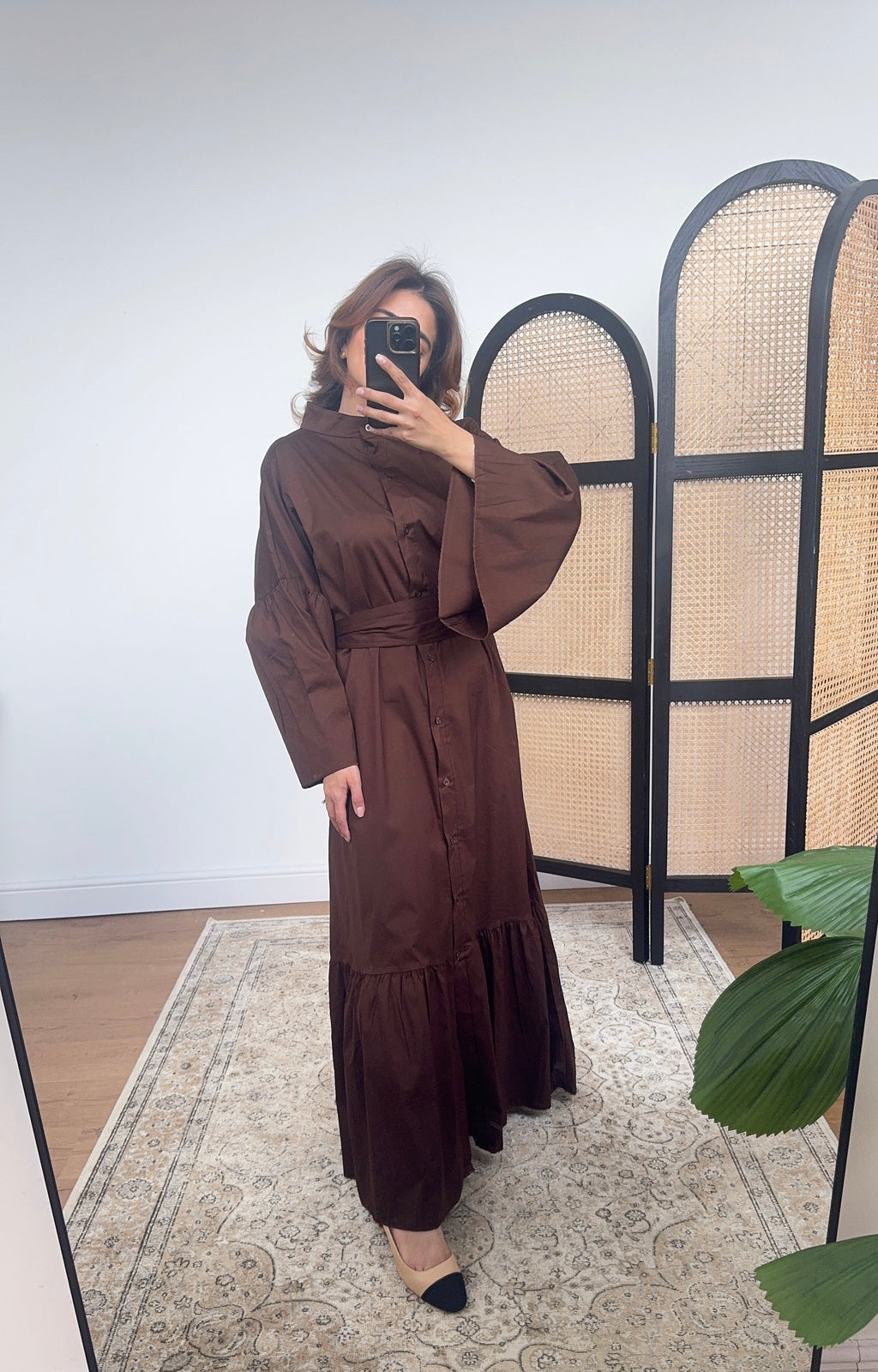 ROBE COL HAUT BOUTON COTON COCO - FAISA