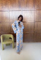 ROBE FLEURI NOUÉ DOS BLEU - ASI