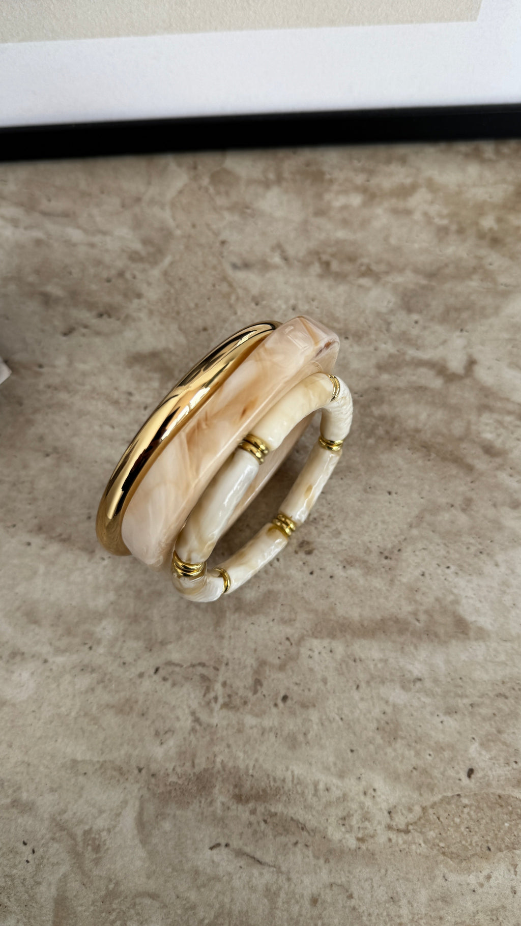 RIGID RESIN & METAL BRACELET ENSEMBLE