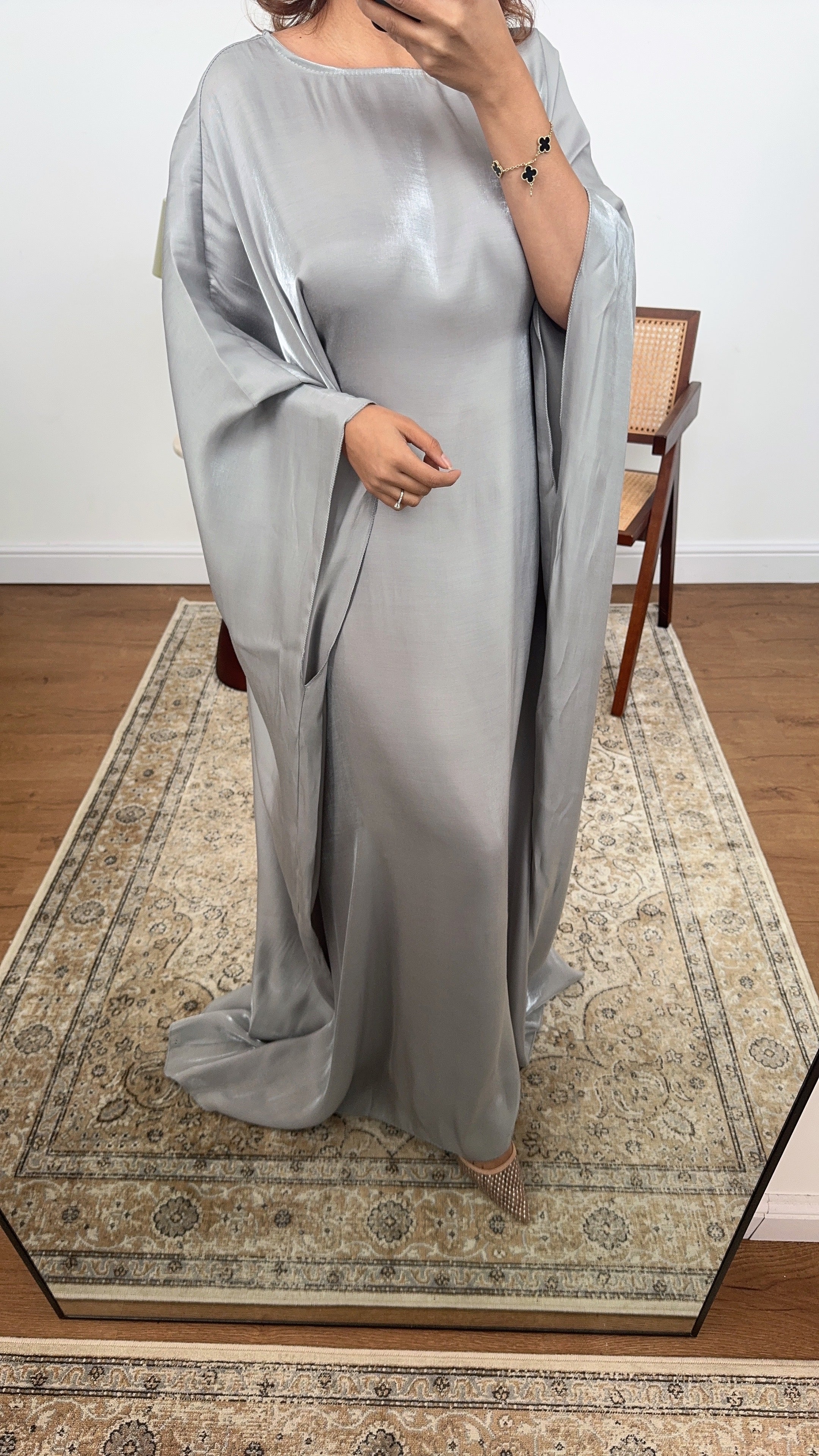 CAFTAN SHIMMER PAPILLON ARGENTÉ - VELORA