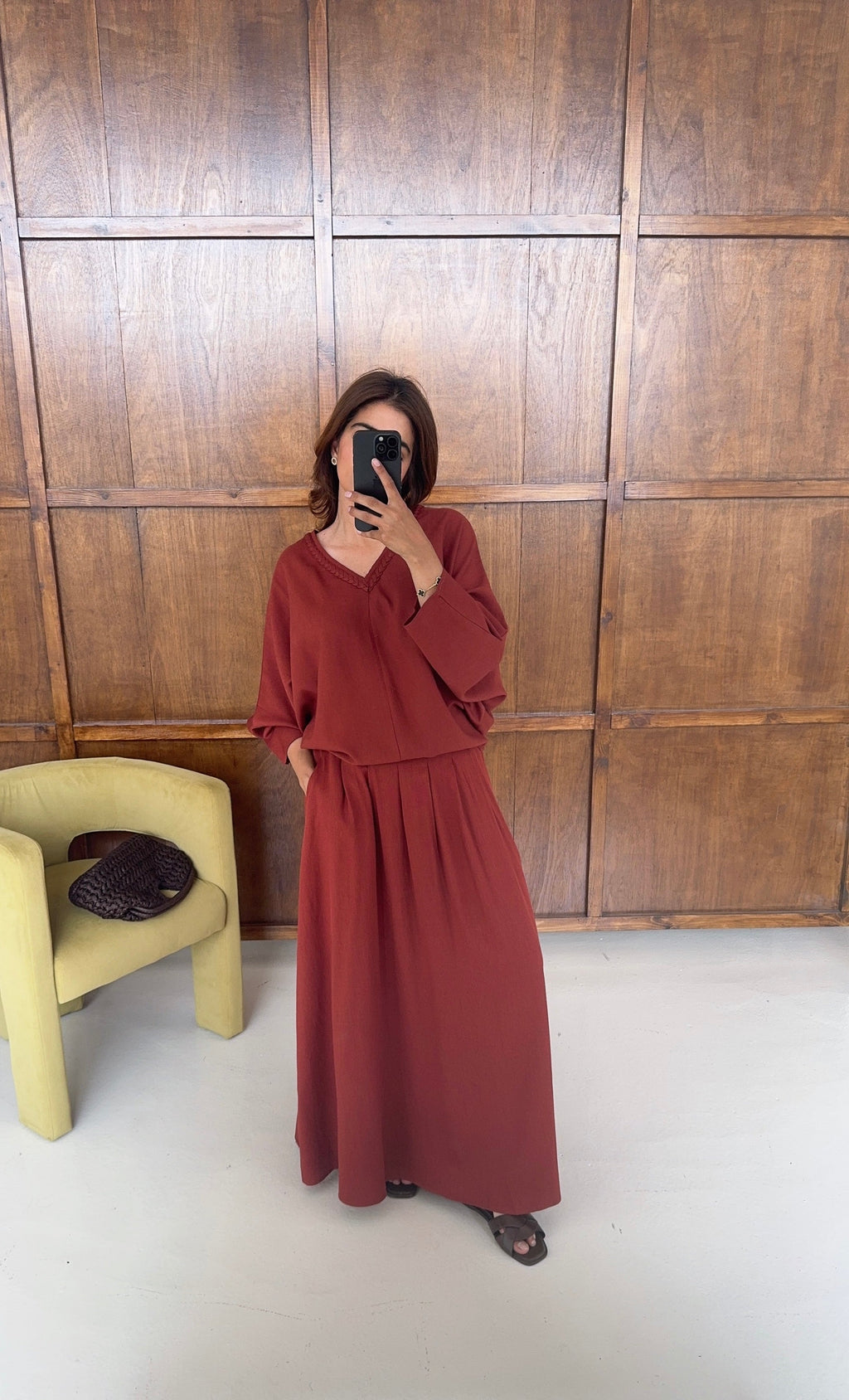 TERRACOTTA TRESSÉ V COL ENSEMBLE - MIRYA