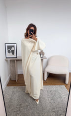 ROBE IVOIRE AVEC DRAPÉ FOULARD - ZARIA