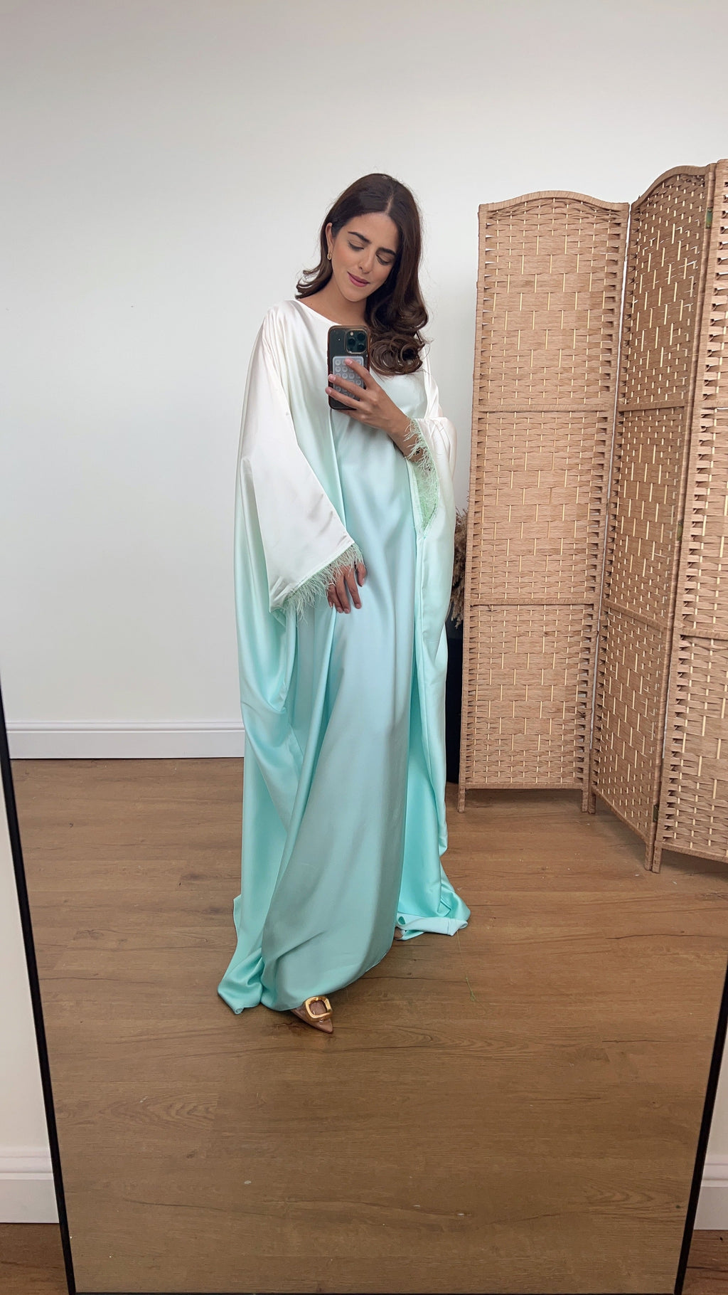 ANALIA CAFTAN EN OMBRÉ AQUA