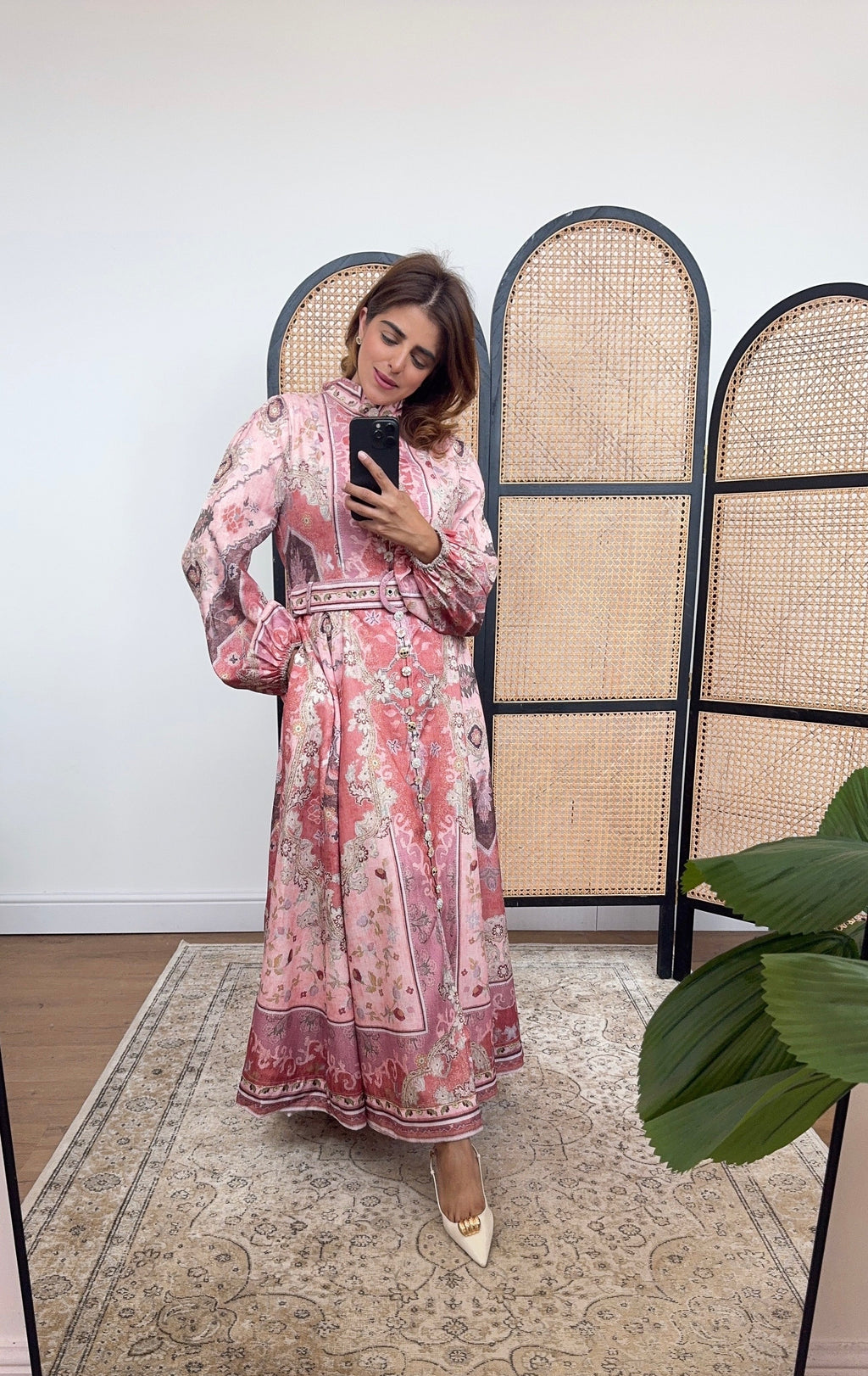 ROBE CACHEMIRE BOUTON MAXI CERISE - NOVA