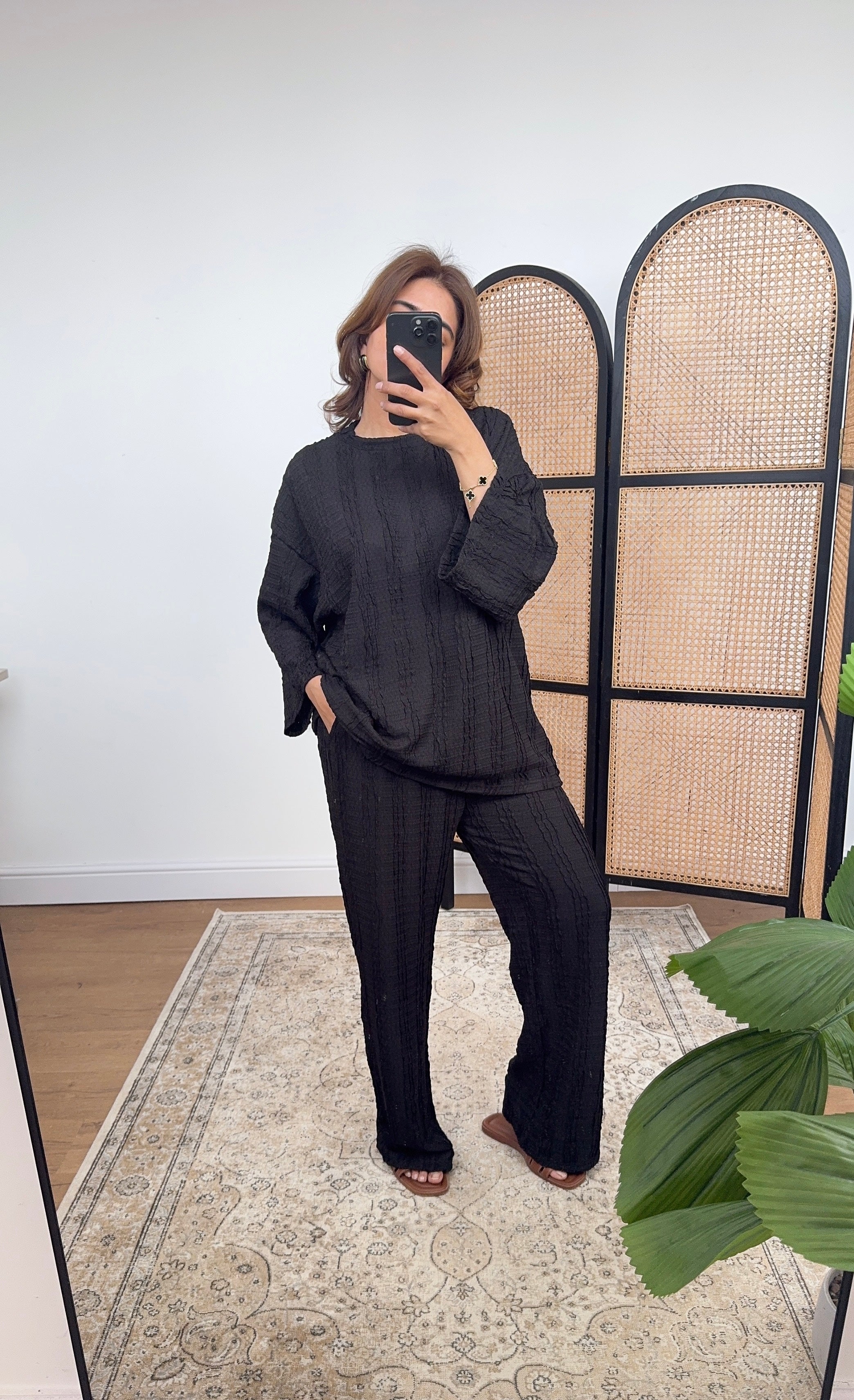 ENSEMBLE TEXTURÉ NOIR - KAIA