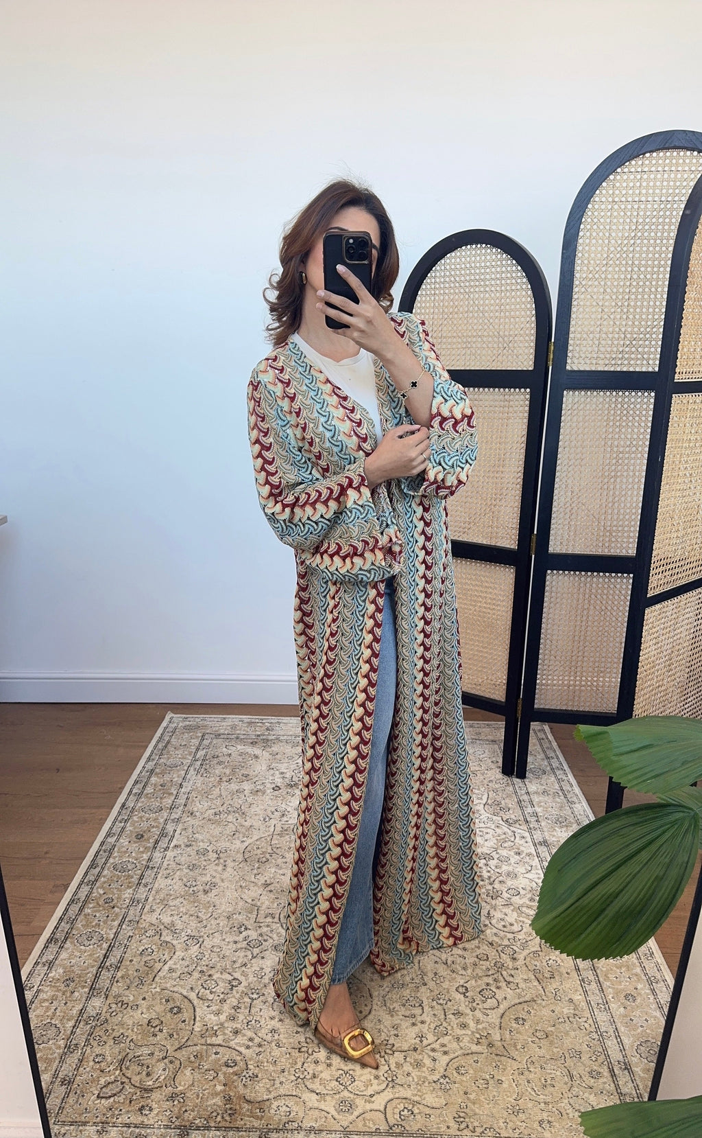 ZIGZAG CROCHET KIMONO AVEC CEINTURE - SAHI