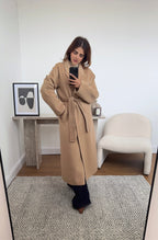 CAMEL HANDMADE WOOL CEINTURÉ MANTEAU - MARLI