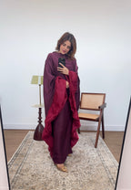 CAFTAN VOLANT BORDEAUX - LAYANA