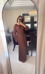 ROBE LIN MÉLANGE COCO AVEC CEINTURE - NARIA