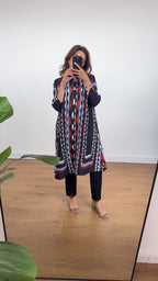 HAUT CHEMISE IMPRIMÉ NOIR - ALMA
