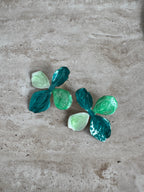 PETAL ÉMERAUDE BOUCLES D'OREILLES