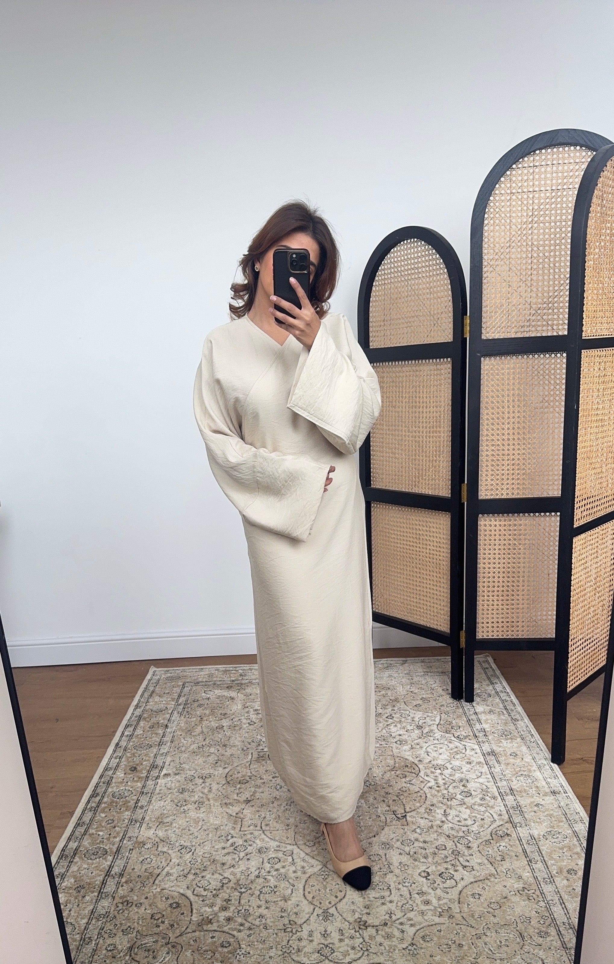 ROBE CACHE-CŒUR CRÈME - THEA