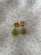 BOUCLES VERT/PIERRE D'OREILLES