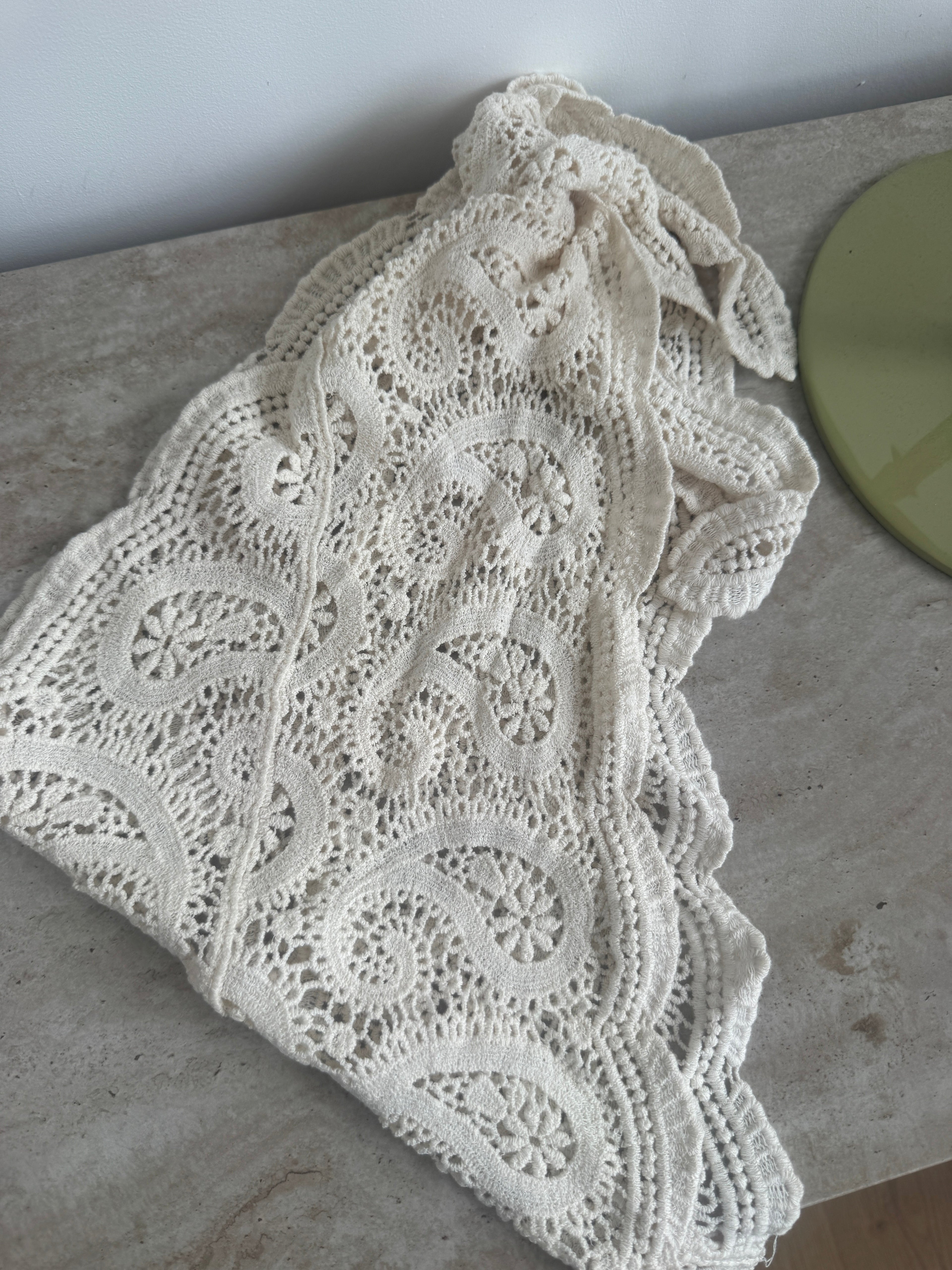 CACHEMIRE CRÈME CROCHET TAILLE CEINTURE