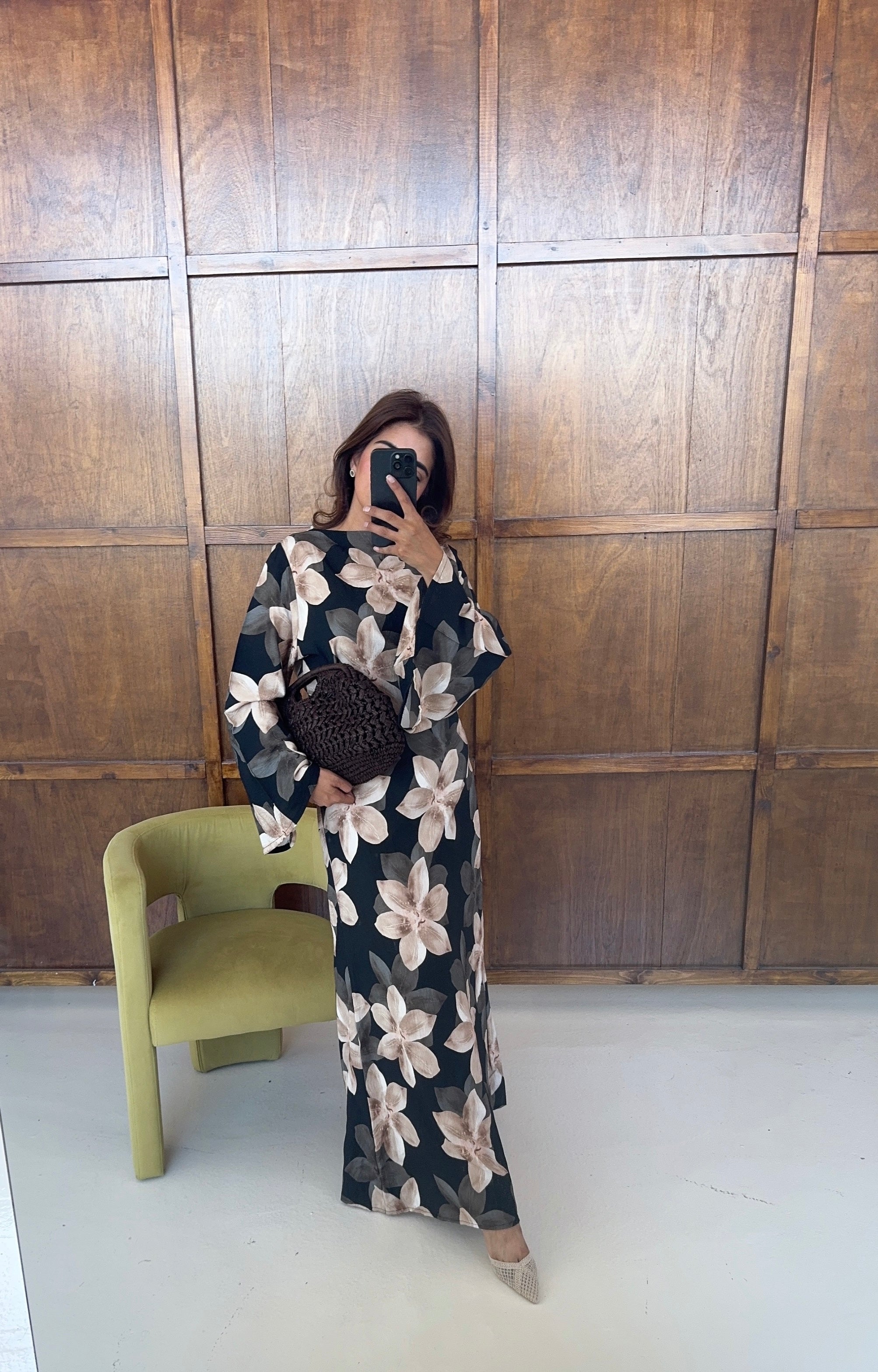 ROBE FLEURI NOUÉ DOS NOIR - ASI