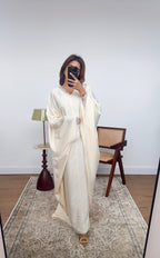 CAFTAN PAPILLON DENTELLE DÉTAIL IVOIRE - VELA
