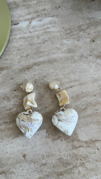 VALENCIA MARBRE CŒUR BOUCLES D'OREILLES