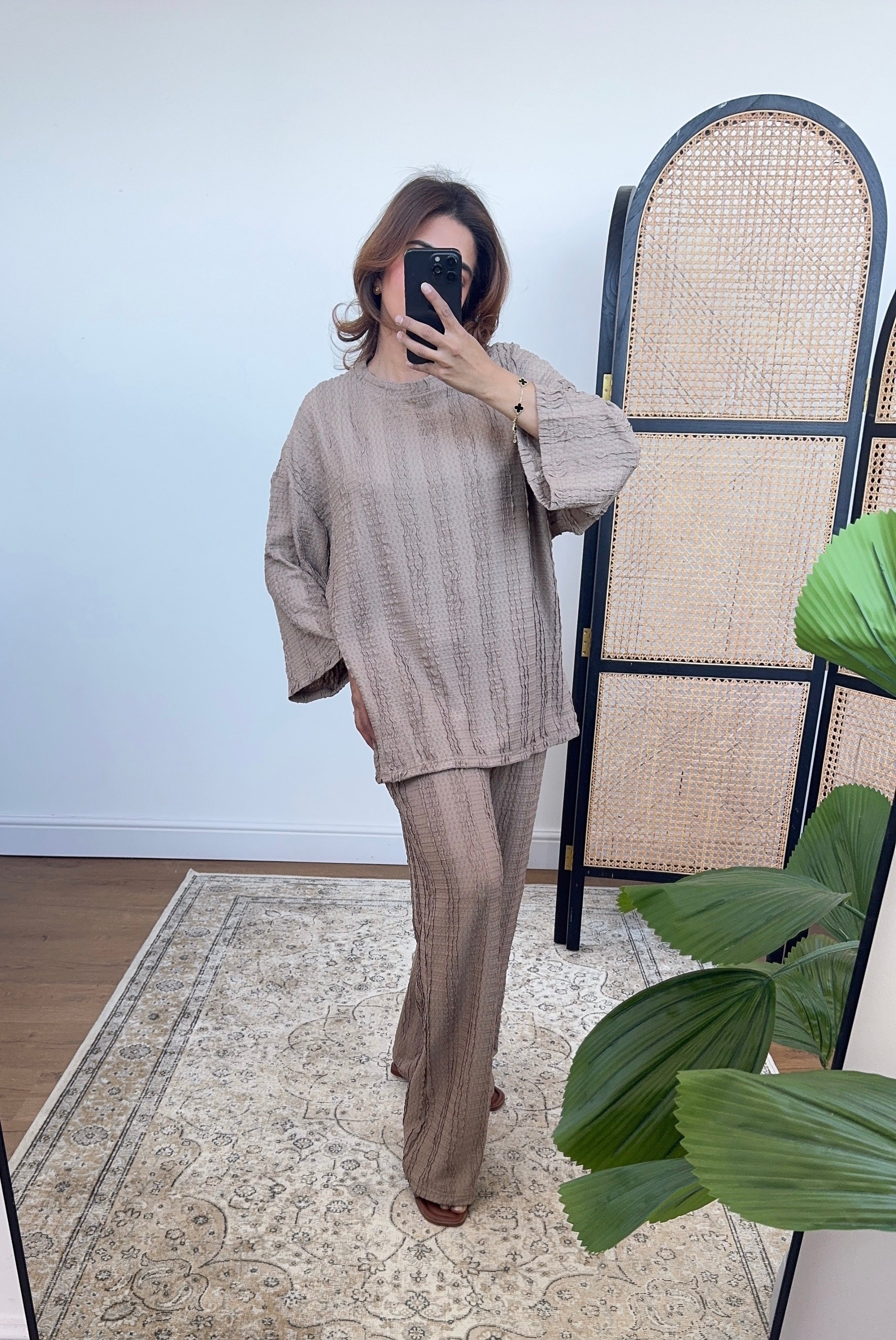 ENSEMBLE TEXTURÉ TAUPE - KAIA