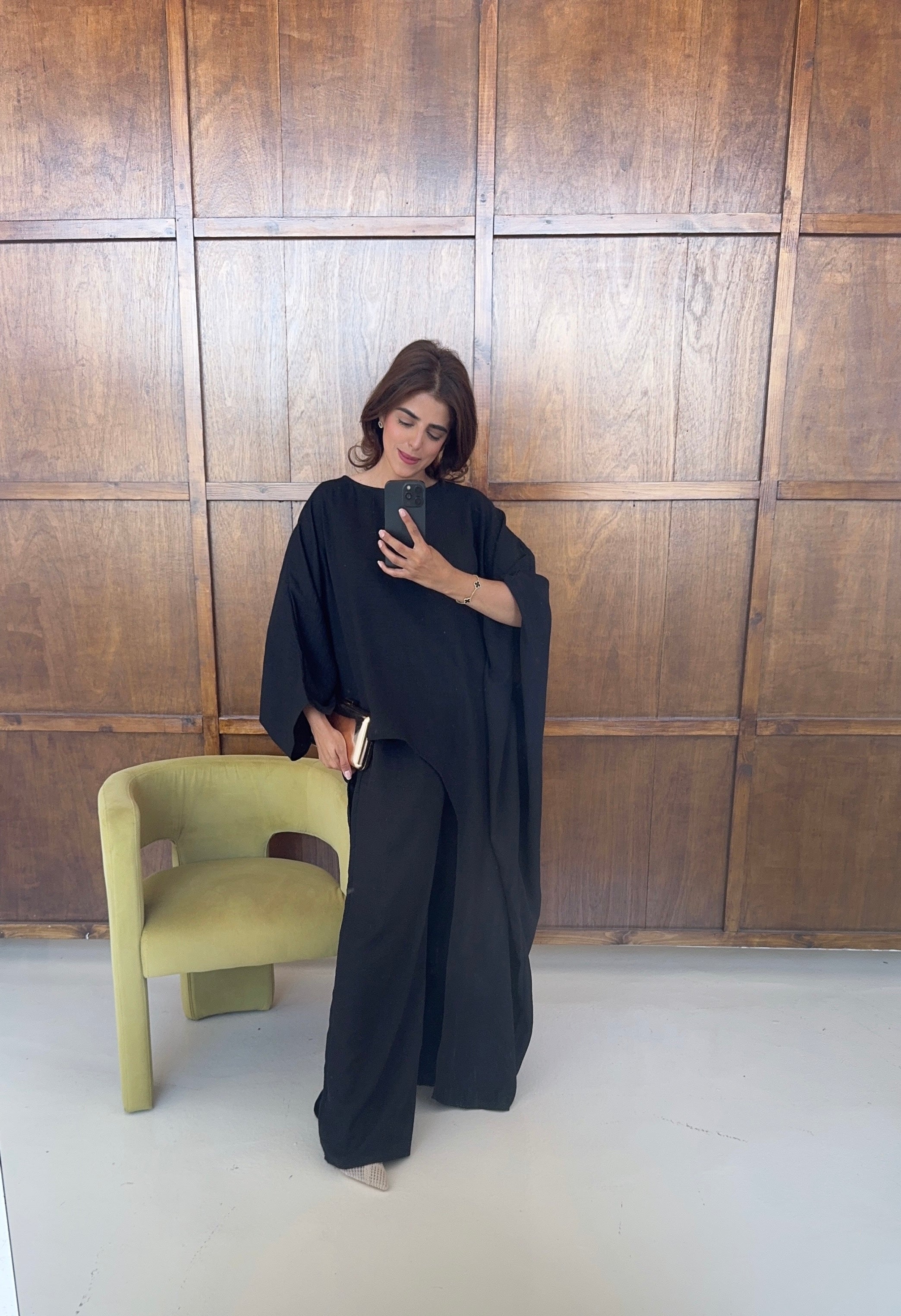 ENSEMBLE UNI ASYMÉTRIQUE NOIR - HAYAT