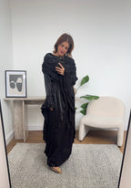 ROBE ÉVASÉ MANCHES NOIR - GRECIA