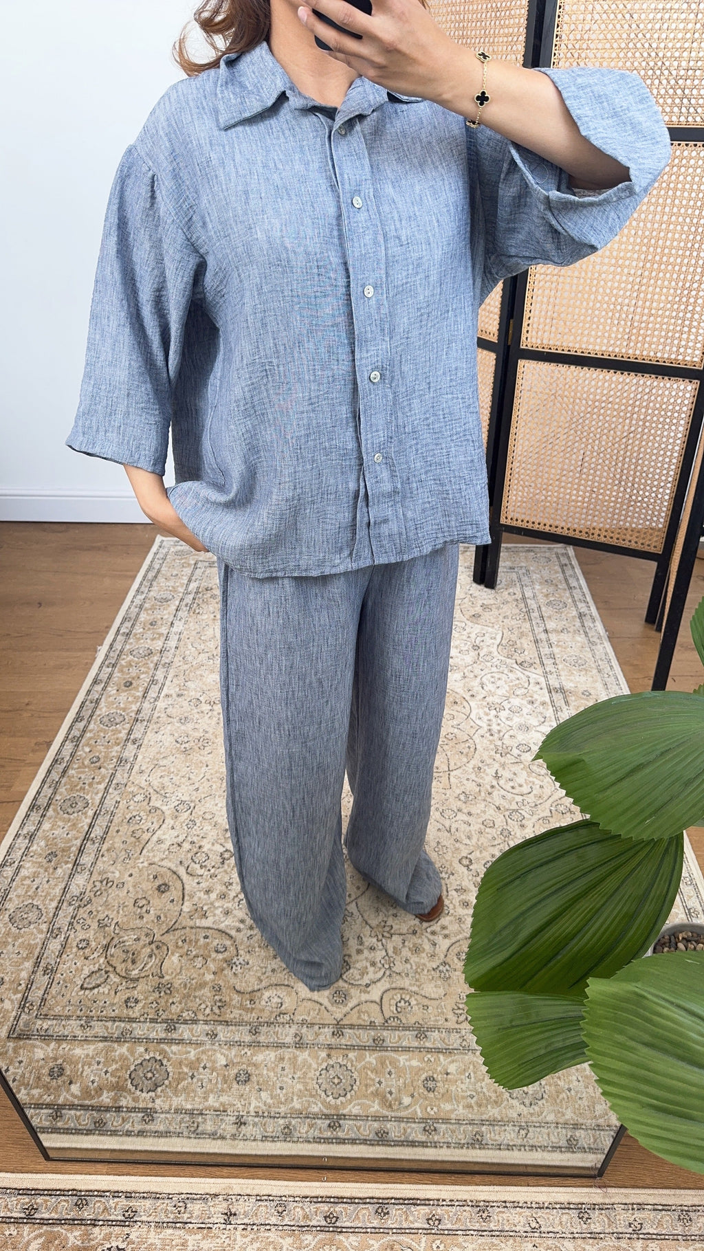 ENSEMBLE CHEMISE BLEU MARINE - INA