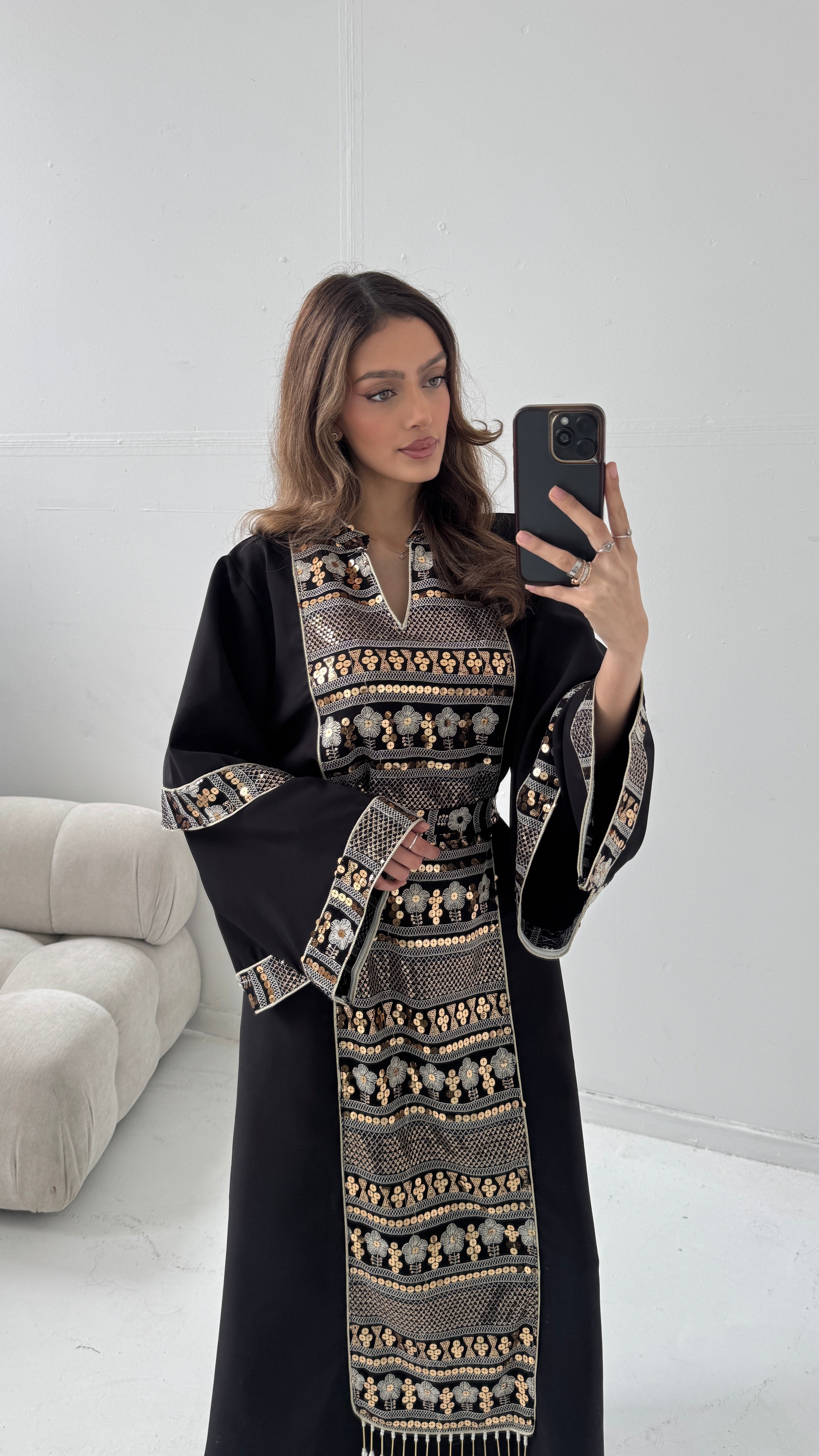 CAFTAN ORNÉ NOIR/DORÉ - FILAL