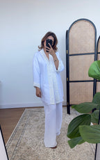 ENSEMBLE KIMONO CROCHET BLANC - ABIA