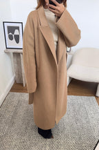 CAMEL HANDMADE WOOL CEINTURÉ MANTEAU - MARLI