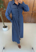 DENIM LOOK CHEMISE ROBE - DARI