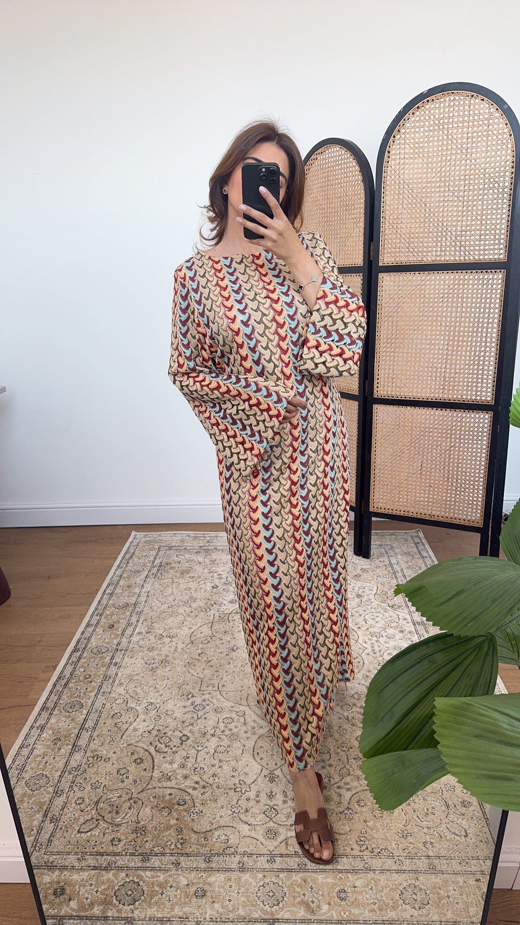 ZIGZAG CROCHET ROBE AVEC CEINTURE - YAITA