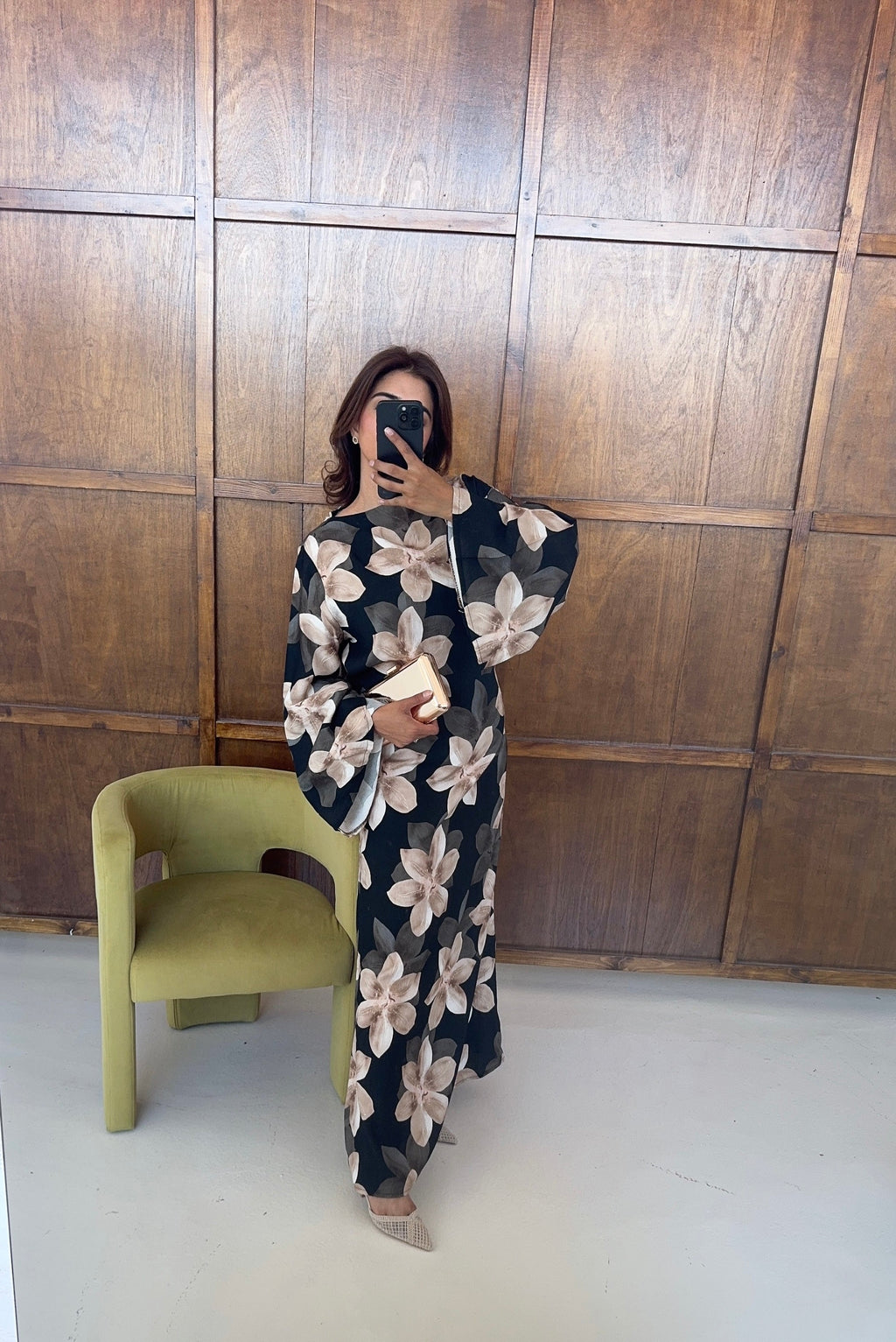 ROBE FLEURI NOUÉ DOS NOIR - ASI