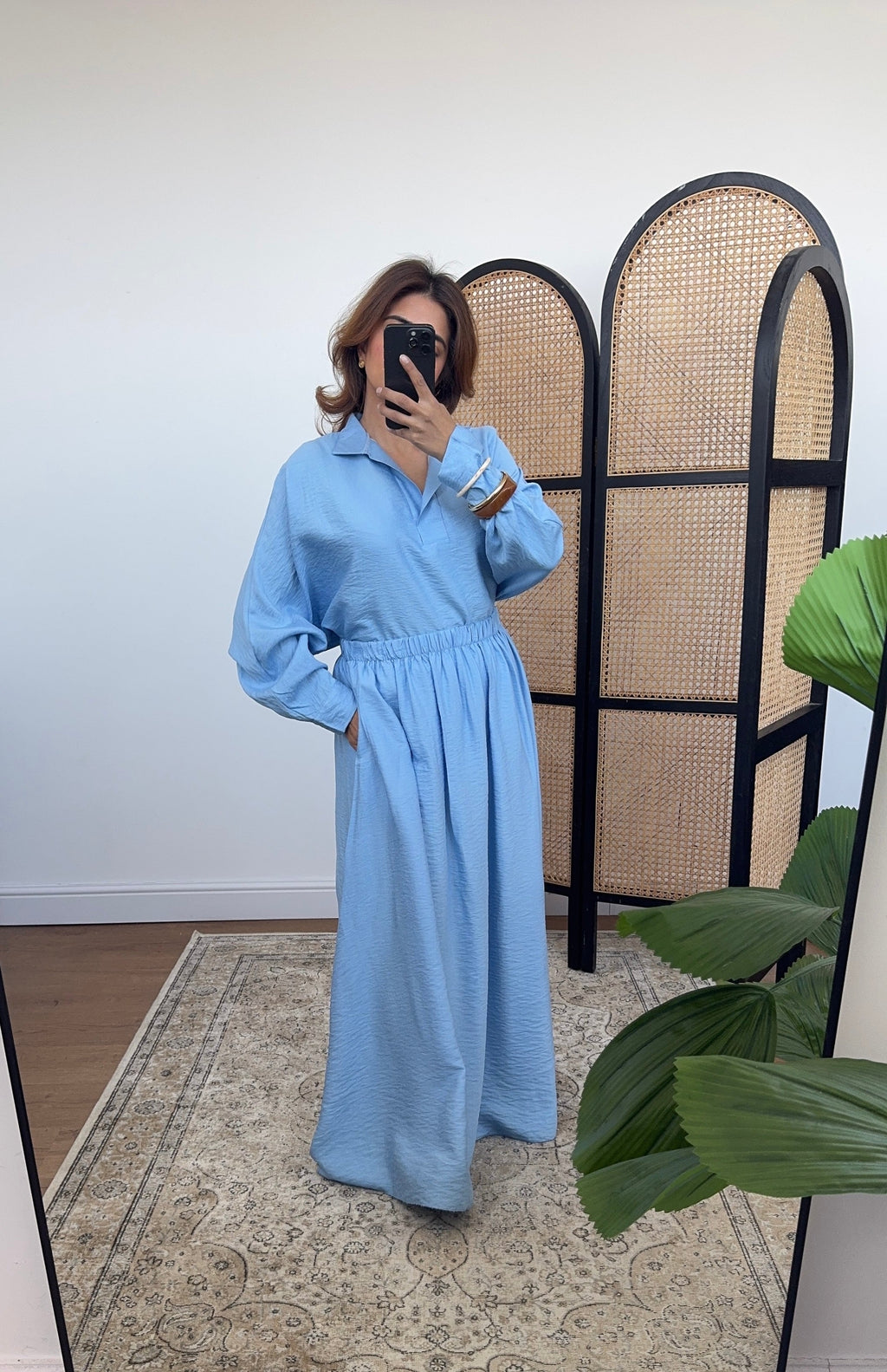 ENSEMBLE JUPE BLEU - INES