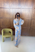 ROBE FLEURI NOUÉ DOS BLEU - ASI