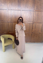 ENSEMBLE JUPE NOUÉ TAILLE TAUPE - AVILNA