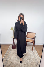 ROBE NOIR AVEC NOUÉ DÉTAIL - ARIA